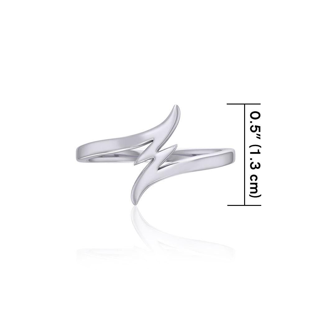 Lightning Bolt Small Silver Ring TRI1868 - Jewelry