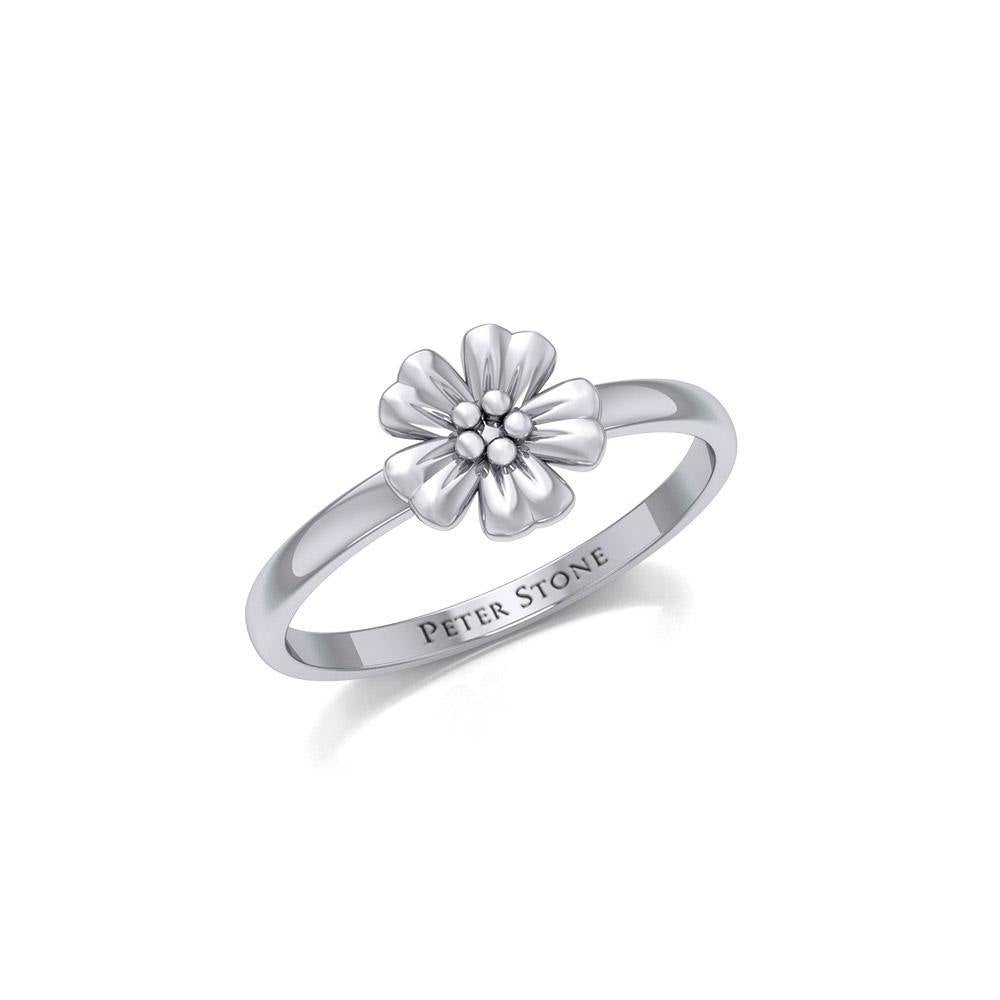 Small Flower Silver Ring TRI1869 - Jewelry