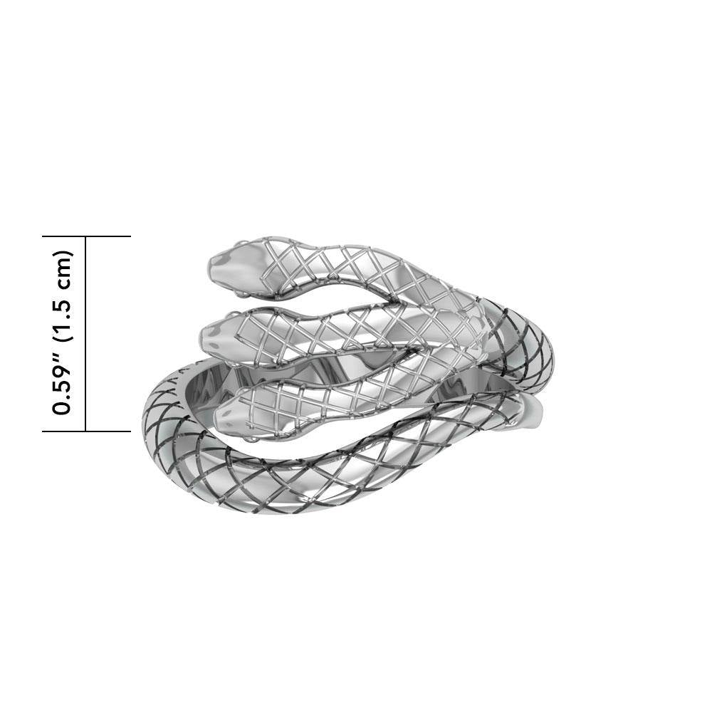 Fierce and Ferocious Sterling Silver Three Headed Cobra Ring TRI1899 - Jewelry