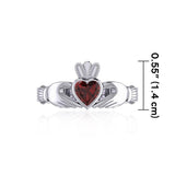 Irish Claddagh Silver Ring with Large Gemstone TRI1901 - Jewelry
