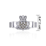 Infinity Claddagh Silver Ring with Marcasite TRI1903 - Jewelry