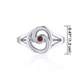 Organic Droplet Silver Contemporary Ring with Gemstone TRI1906 - Jewelry