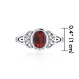 Silver Celtic Ring with Large Oval Gemstone TRI1910 - Jewelry