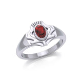 Thistle Silver Ring with Gemstone TRI1915 - Jewelry