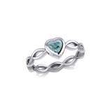 Heart on Braid Silver Ring TRI1924 - Jewelry