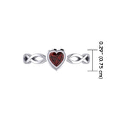 Heart on Braid Silver Ring TRI1924 - Jewelry