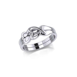 Heart Love Silver Commitment Band Ring TRI1944 - Jewelry