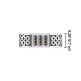 Rectangle Celtic Ring with Gemstones TRI1953 - Jewelry