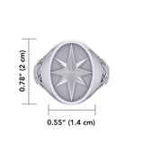 Compass Silver Signet Men Ring TRI1964 - Jewelry