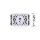 Viking God Loki Runic Silver Signet Men Ring with Triquetra Design TRI1974 - Jewelry