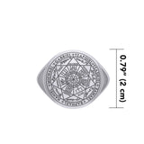 Seven Archangels Seals Silver Signet Men Ring TRI1990 - Magicksymbols