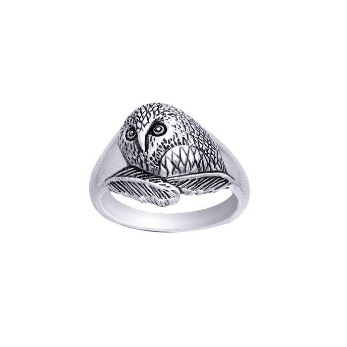 Ted Andrews Barn Owl Ring TRI205 - Jewelry