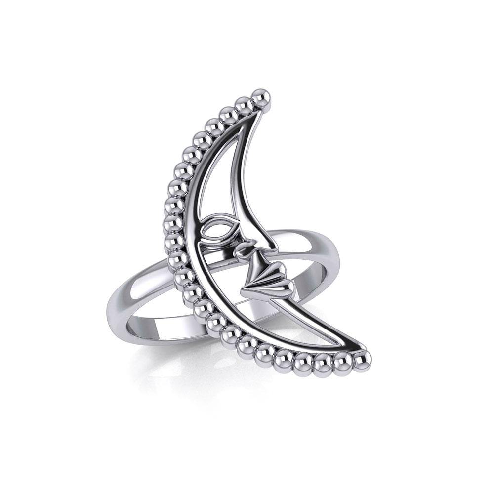 Crescent Moon Silver Ring TRI2126 - Jewelry