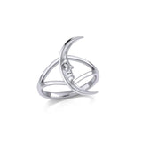 A Glimpse of the Crescent Moon Silver Ring TRI2154 - Jewelry