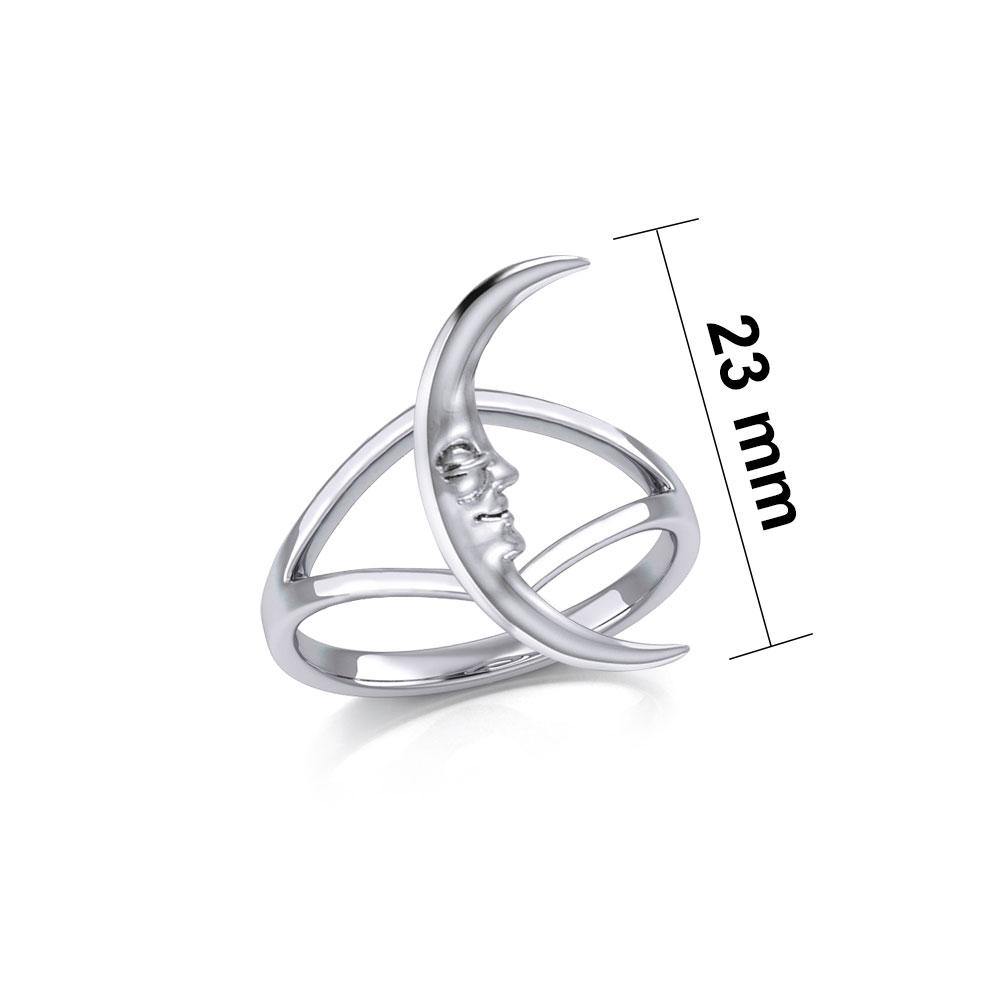 A Glimpse of the Crescent Moon Silver Ring TRI2154 - Jewelry