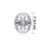 Flower of Life Eye Silver Ring with Gem TRI2168 - Jewelry