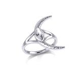 A Glimpse of the Crescent Moon's Beginning ~ Silver Jewelry Ring TRI2265 - Jewelry