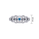 Ajna Third Eye Chakra with Celtic Designs  Sterling Silver Ring TRI2341