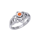 Svadhisthana Sacral Chakra with Celtic Designs Sterling Ring TRI2350