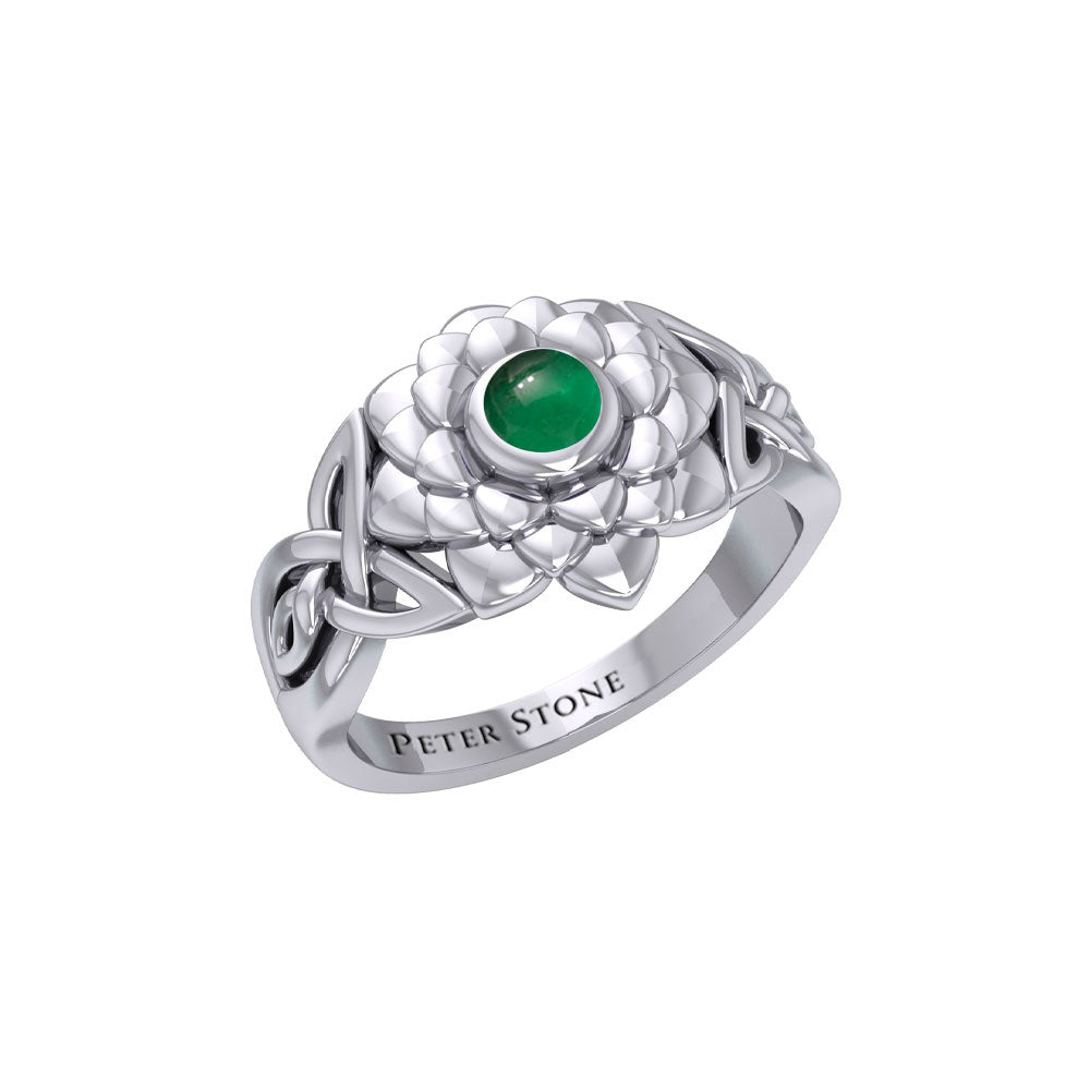 Sahasrara Crown Chakra with Celtic Designs Sterling Silver Ring TRI2352