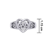 Celtic Knotwork Silver Heart Ring TRI2379