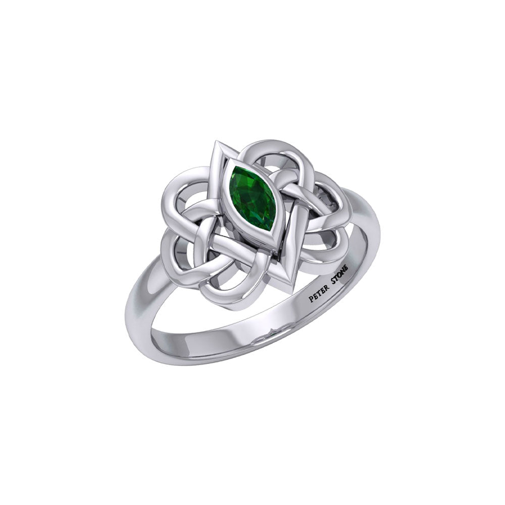 Celtic Double Heart And Infinity With Gemstone TRI2388