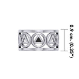 Recovery Silver Band Ring with Stone Inlay TRI2400