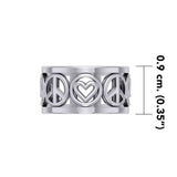 Love Peace Recovery Silver Spinner Ring TRI2401