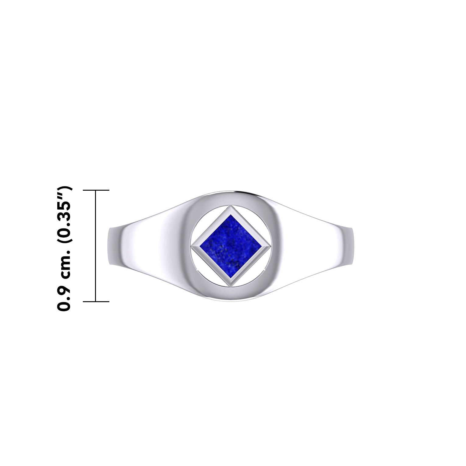 The Small Silver Ring with the NA Recovery Symbol Inlay Stone TRI2441