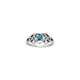 Silver Celtic Heart Birthstone Ring TRI817TQ