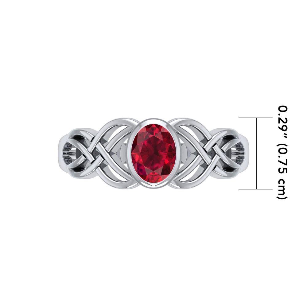 Bring out the best in you ~ Sterling Silver Celtic Knotwork Birthstone Ring TRI934 - Jewelry
