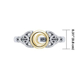 Celtic Moon Silver and Gold Ring TRV1746 - Jewelry