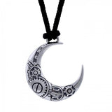 Steampunk Crescent Moon Silver Jewelry Set TSE615 - Jewelry