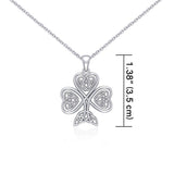 Silver Celtic Shamrock Pendant and Chain Set by Courtney Davis TSE768 - Jewelry