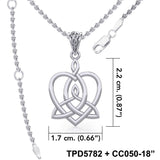 Celtic Motherhood Triquetra or Trinity Heart Silver Pendant TPD5782