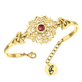 Crown Chakra with Celtic Trinity Gold plate on Silver Bracelet  VBA285