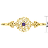 Crown Chakra with Celtic Trinity Gold plate on Silver Bracelet  VBA285