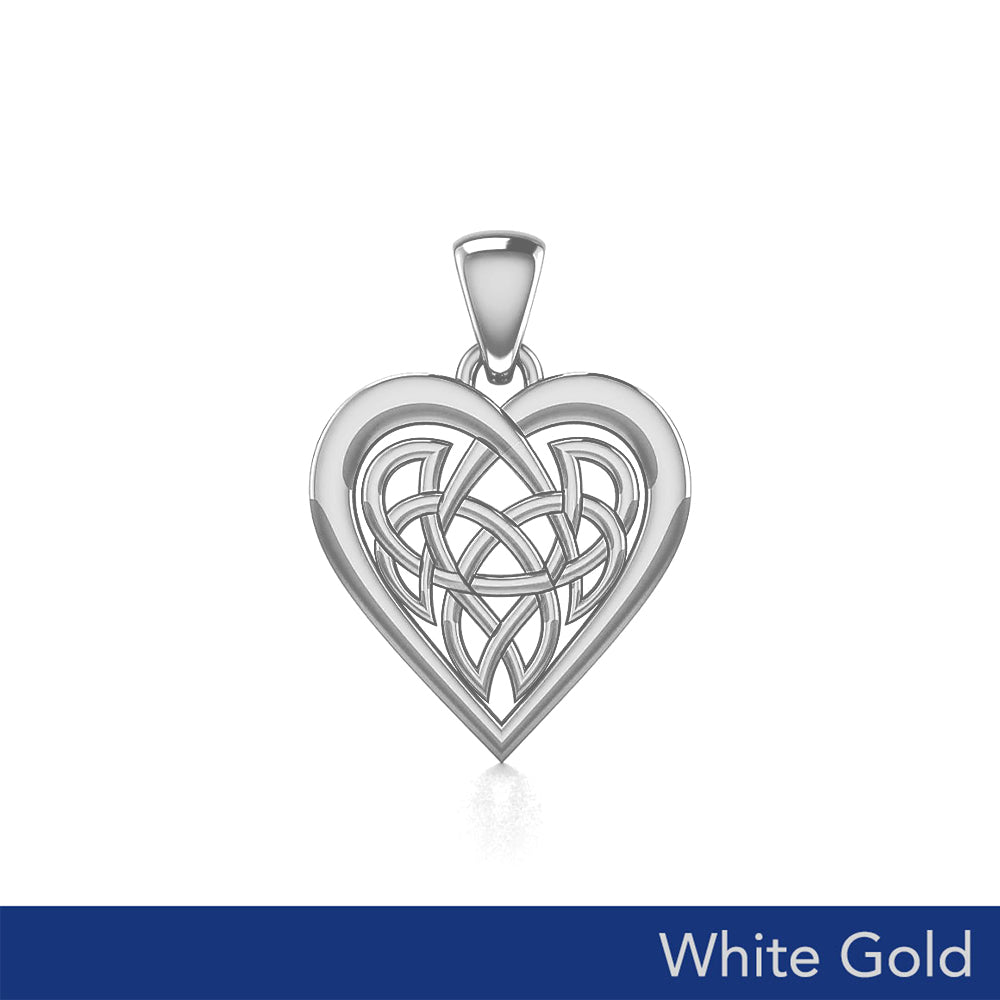 Celtic Knot Heart White Gold Pendant WPD3015
