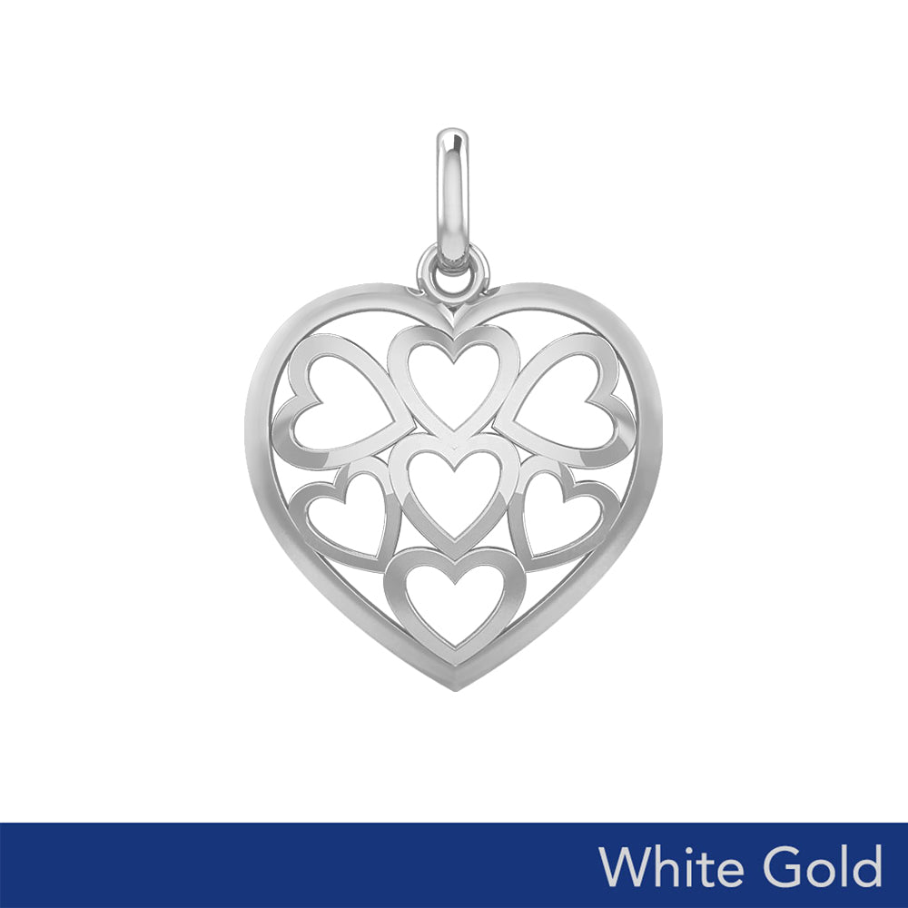 Heart in Heart White Gold Pendant WPD3422