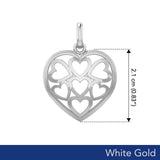 Heart in Heart White Gold Pendant WPD3422