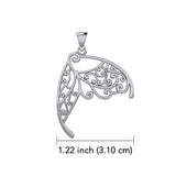 Butterfly Wing 14K White Gold Pendant WPD3586