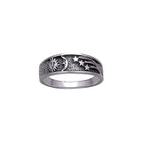 Sun Moon and Stars Sterling Silver Ring WR215 - Jewelry