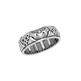 Celtic Claddagh 14K White Gold Spinner Ring WRI768