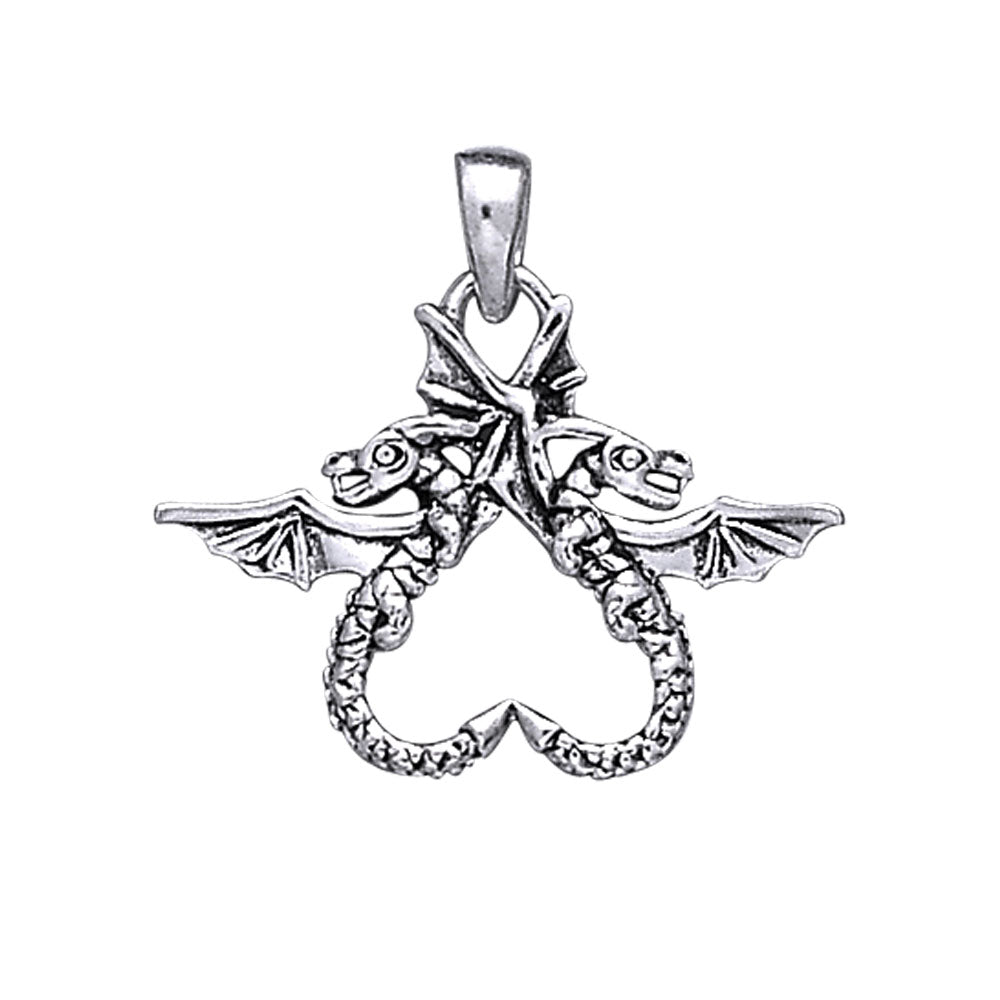 Dragon’s power of two ~ 14K White Gold Jewelry Pendant WTP896