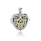 Celtic Heart Aroma Silver and God Locket Pendant MPD5040 - Jewelry