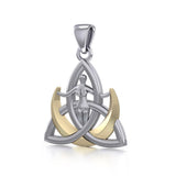 Silver Trinity Goddess Pendant with 14K Gold Vermeil - Jewelry