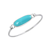 Oval Cabochon Silver Bracelet TBA059 - Jewelry