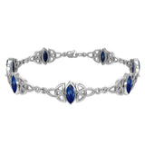 Silver Celtic Trinity Knot with Gemstone Link Bracelet TBG740 - Jewelry