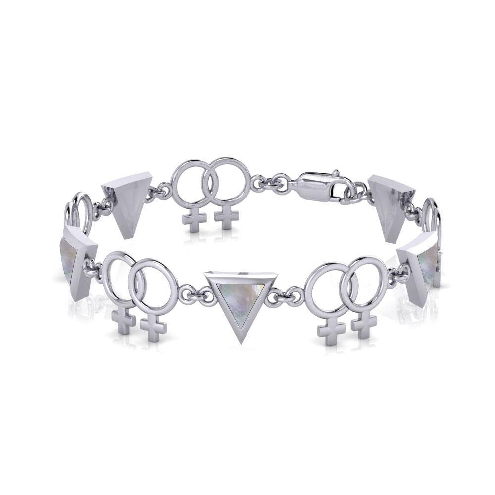LGBTQ Women Rainbow Link Bracelet TBL059 - Jewelry