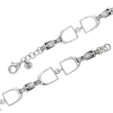 English Stirrup Silver Link Bracelet TBL379 - Jewelry